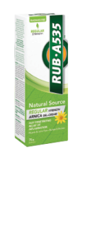 Packaging of RUB·A535™ Natural Source Arnica Gel-Cream