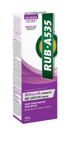 Packaging of RUB·A535™ Regular Strength No Odour Cream